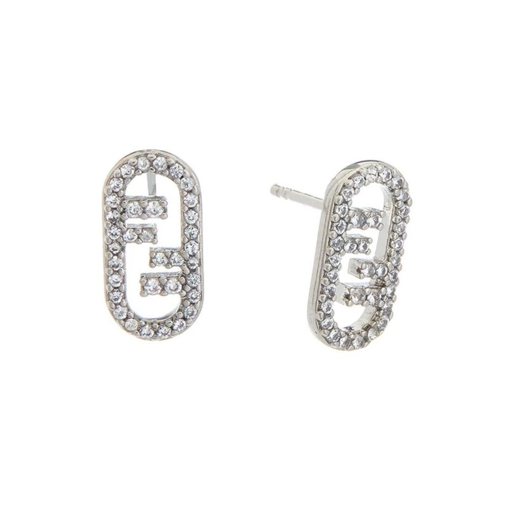 Fendi O'lock Earrings, Grey